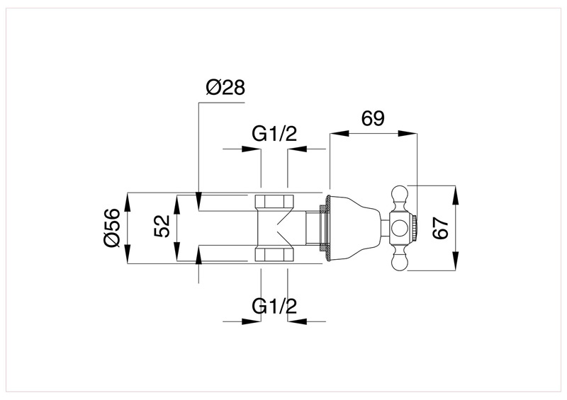 Bugnatese Revival 460 - csempeszelep 1/2″ csatlakozással