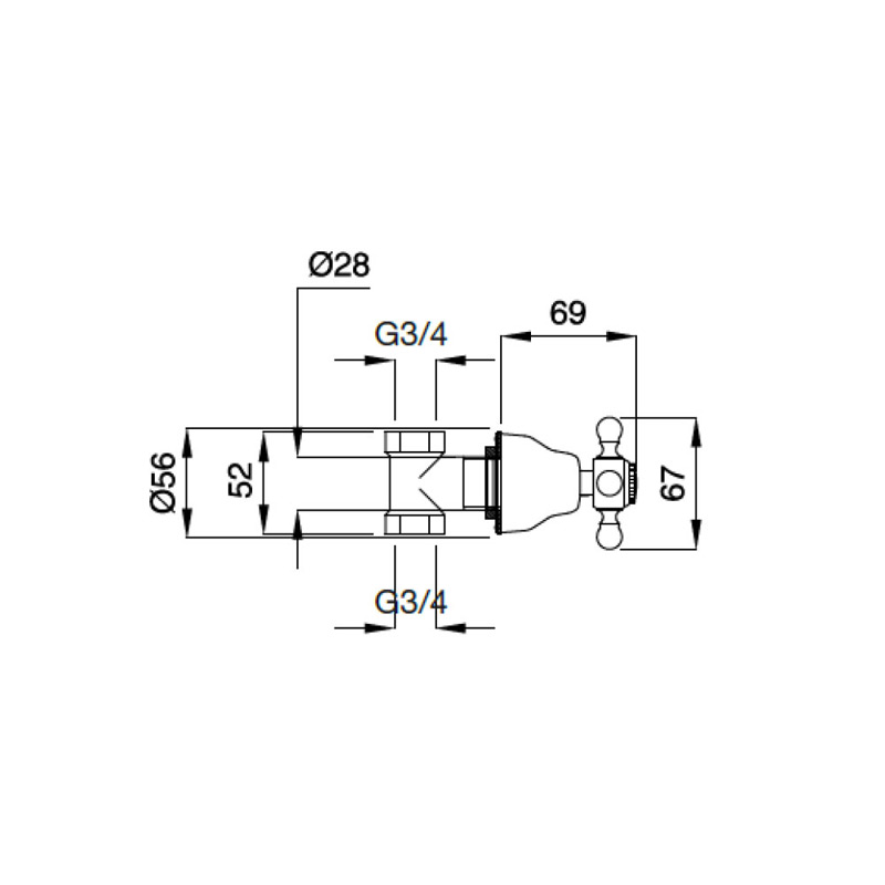 Bugnatese Revival 462 - csempeszelep 3/4″ csatlakozással