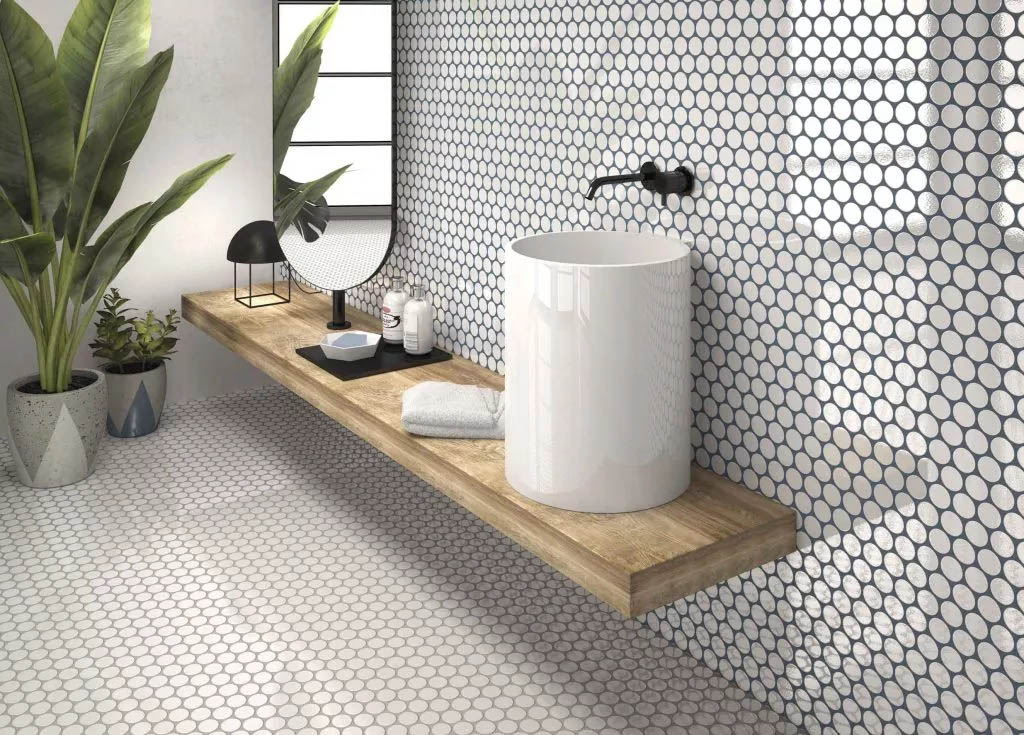 Realonda Circle Glossy Grey White Falburkolat 