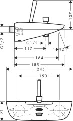 Hansgrohe PuraVida Egykaros kádcsaptelep falsíkon kívüli szereléshez | 15472000