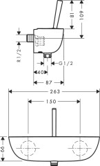 Hansgrohe PuraVida Egykaros zuhanycsaptelep falsíkon kívüli szereléshez | 15672400