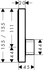Hansgrohe ShowerSelect Csaptelep falsík alatti szereléshez, 1 fogyasztóhoz | 15767000