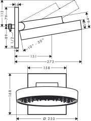 Hansgrohe Rainfinity Fejzuhany 250 1jet fali csatlakozóval, EcoSmart | 26227000