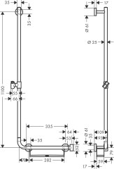 Hansgrohe Unica Zuhanyrúd Comfort 110 cm bal oldali | 26403400