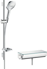 Hansgrohe Raindance Select E Falsíkon kívüli zuhanyrendszer 120 Ecostat Select termosztáttal és 65 cm-es zuhanyrúddal 