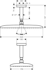 Hansgrohe Raindance E Fejzuhany 360 1jet mennyezeti csatlakozóval | 27381000