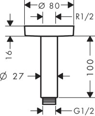 Hansgrohe Mennyezeti csatlakozó S 100 mm | 27393000