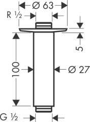Hansgrohe Mennyezeti csatlakozó 100 mm | 27479000