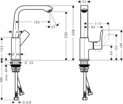 Hansgrohe Metris Egykaros mosdócsaptelep 230 push-open lefolyó-garnitúrával | 31187000