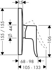 Hansgrohe Metris Egykaros zuhanycsaptelep falsík alatti szereléshez | 31456000