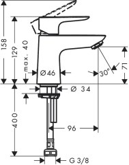 Hansgrohe Talis E Hidegvizes csaptelep 80 lefolyógarnitúra nélkül | 71706000