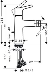 Hansgrohe Talis S Egykaros bidécsaptelep automata lefolyó-garnitúrával | 72200000