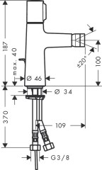 Hansgrohe Talis Select S Bidécsaptelep automata lefolyó-garnitúrával | 72202000