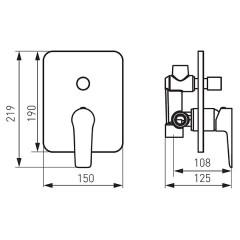 Ferro Adore White/Chrome BDR7P - falsík alá építhető kétfunkciós csaptelep