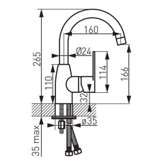 Ferro Algeo BAG2A - mosdócsaptelep elforgatható kifolyóval