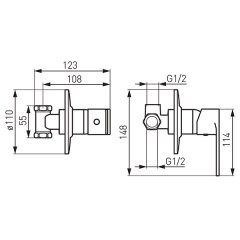 Ferro Algeo BAG7PA - falba építhető zuhanycsaptelep