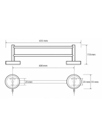 Arezzo design BEMETA Dark dupla törölközőtartó AR-104204050