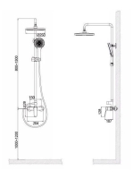 Arezzo design Palmfield zuhanyrendszer 3 funkcióval, matt fekete AR-1105BL