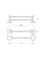 Arezzo design BEMETA Beta dupla törölközőtartó 65 cm AR-132104052