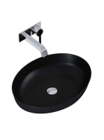 Arezzo design Rika pultra ültethető mosdó 52 cm, matt fekete AR-145001