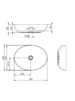 Arezzo design Rika pultra ültethető mosdó 52 cm, matt antracit AR-145004