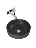 Arezzo design Lorca pultra ültethető kerek mosdó 42 cm, túlfolyó nélkül, matt antracit AR-145007