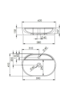 Arezzo design Babette pultra ültethető mosdó 62 cm, matt ezüstszürke AR-145103