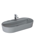 Arezzo design Babette pultra ültethető mosdó 82 cm, matt ezüstszürke AR-145107