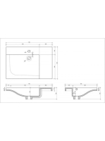 Arezzo design Metis akril mosdó, matt fehér 70 cm AR-145570