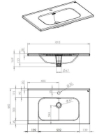 Arezzo design Monterey kerámiamosdó Piazza 80, fehér AR-145720