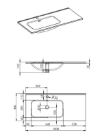 Arezzo design Skappa balos mosdó 100 cm (60+40 cm) AR-145935