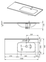 Arezzo design Skappa jobbos mosdó 100 cm (60+40 cm) AR-145945