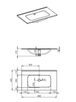 Arezzo design Skappa mosdó 80 cm, csaplyuk nélkül AR-146032