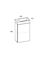 Arezzo design Mini alsószekrény mosdóval 40, 1 ajtó, fehér AR-163068