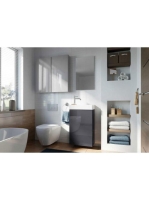 Arezzo design Mini alsószekrény mosdóval 40 cm, 1 ajtóval, fényes antracit AR-166042
