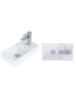 Arezzo design Mini alsószekrény mosdóval 40 cm, 1 ajtóval, fényes antracit AR-166042