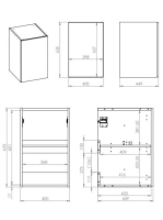 Arezzo design Monterey oldalszekrény 40x63,5 cm, 1 ajtóval, magasfényű fehér AR-166995