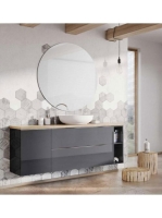 Arezzo design Monterey oldalszekrény 40x63,5 cm, 1 ajtóval, magasfényű antracit AR-166996