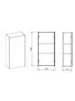 Arezzo design Monterey felsőszekrény 40x21,6x80 cm, 1 ajtóval, magasfényű fehér AR-166998