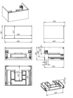 Arezzo design Monterey 60 alsószekrény szifonkivágással, 1 fiókkal, magasfényű fehér AR-167075