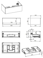 Arezzo design Monterey 80 alsószekrény szifonkivágással, 1 fiókkal, magasfényű fehér AR-167079