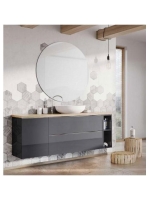 Arezzo design Monterey 100 alsószekrény 2 fiókkal és szifonkivágással, magasfényű antracit AR-167086