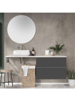 Arezzo design Monterey 80 alsószekrény szifonkivágás nélkül, 2 fiókkal, fényes antracit AR-167094