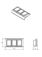 Arezzo design 4 elemből álló műanyag fiókrendező 14x32 cm, matt antracit AR-167348