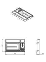Arezzo design 3 elemes műanyag fiókrendező 34x37 cm, matt antracit AR-167351