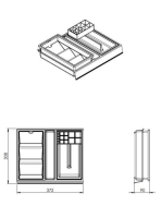 Arezzo design 5 elemes műanyag fiókrendező 30x37 cm, matt antracit AR-167353