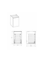 Arezzo design Monterey oldalszekrény szennyeskosárral 40 cm, matt fehér AR-167608