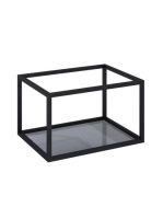 Arezzo design Monterey alsó polcos fekete fémkeret üvegpolccal 60 cm, grafit szürke AR-167665