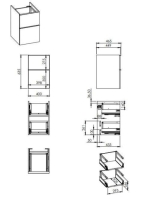 Arezzo design Monterey 40 oldalszekrény 2 fiókkal, magasfényű fehér AR-167728