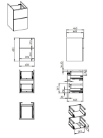 Arezzo design Monterey 40 oldalszekrény 2 fiókkal, matt fehér AR-167730